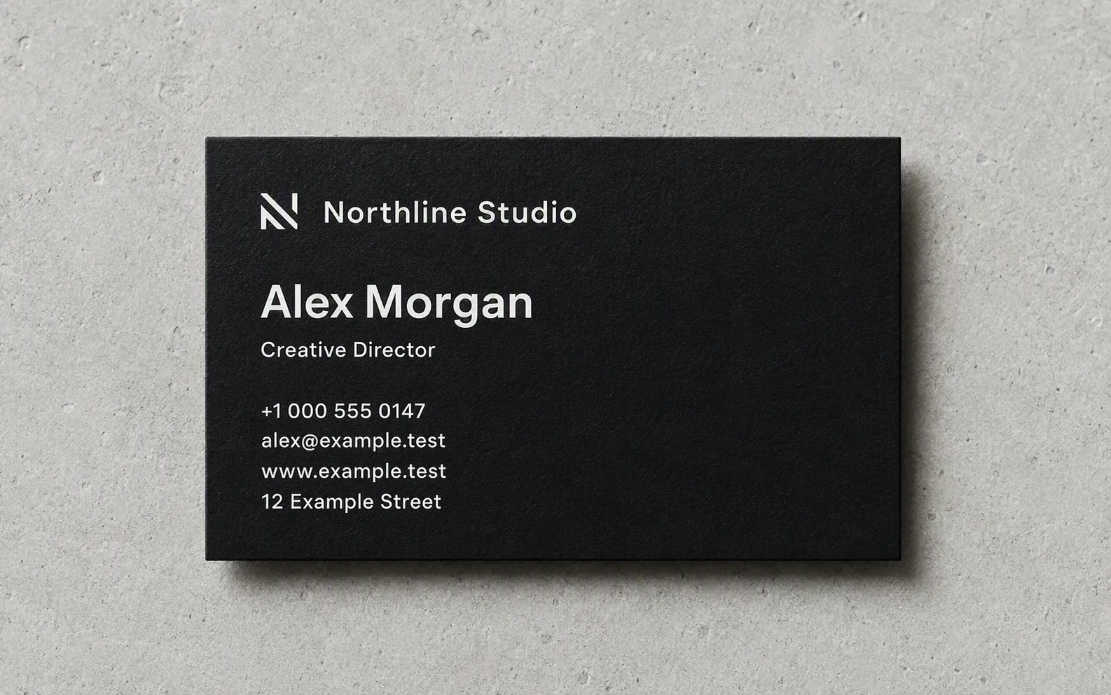 Minimal Black Business Card Mockup
