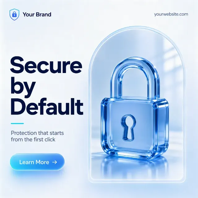 Minimal Blue Glass Security Instagram Post