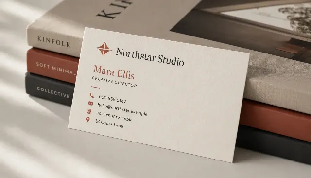 Minimal Business Card Book Stack Mockup