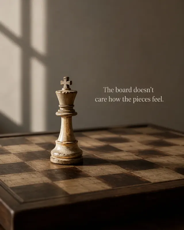 Minimal Chessboard Motivational Quote Graphic