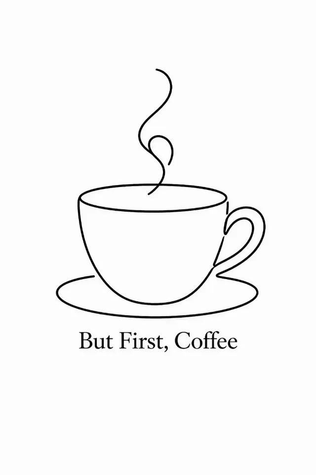 Minimal Coffee Cup T-Shirt Design
