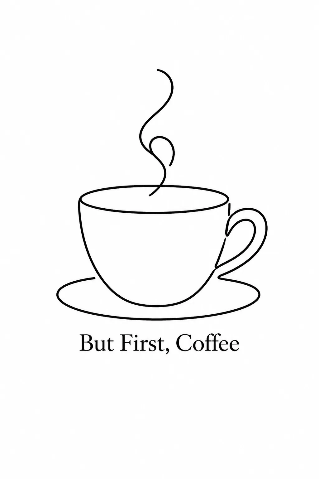 Minimal Coffee Cup T-Shirt Design