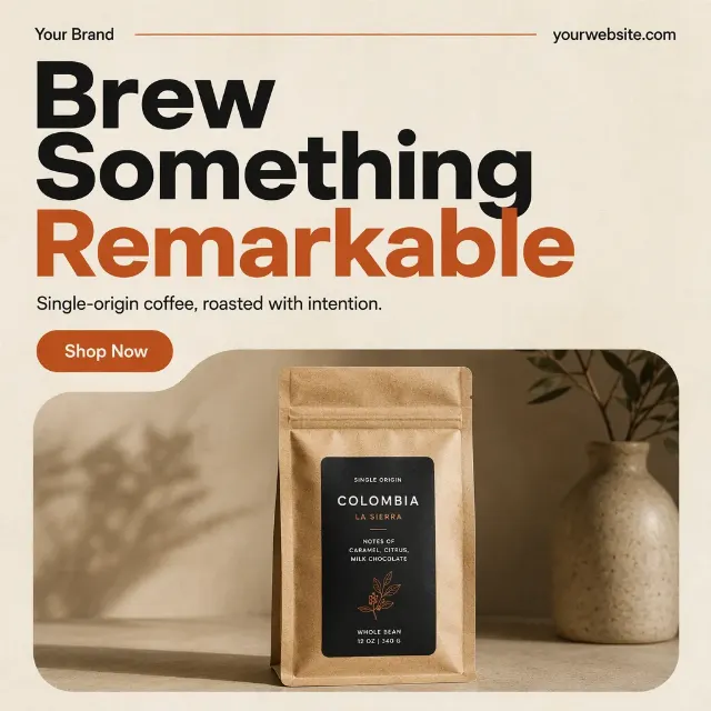 Minimal Coffee Roaster Instagram Post