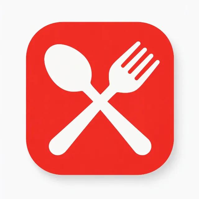 Minimal Crossed Utensil Recipe App Icon