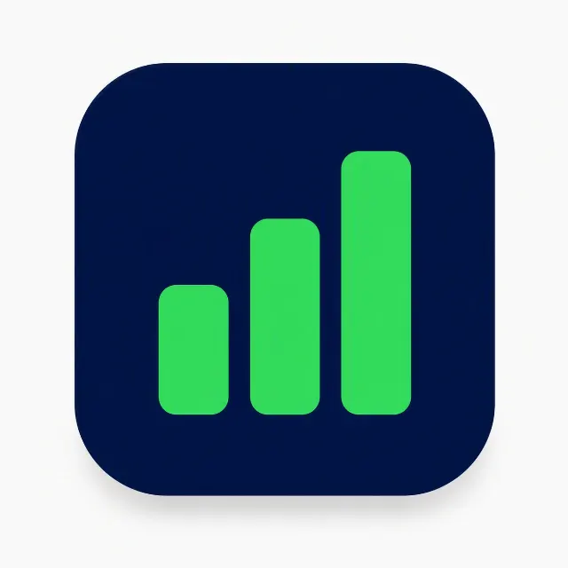 Minimal Dark Analytics App Icon