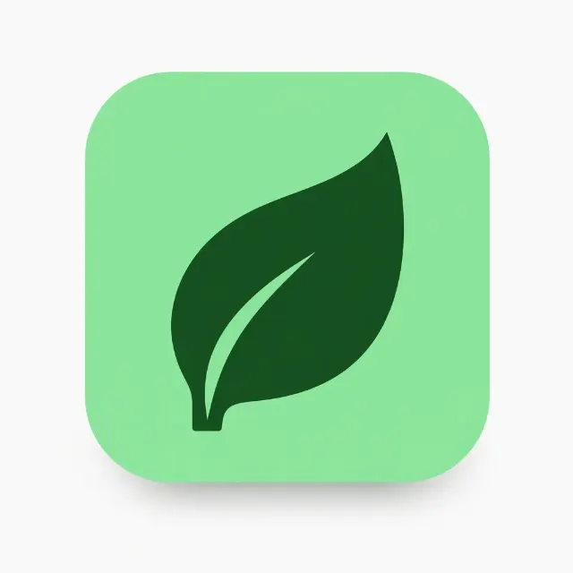 Minimal Leaf Meditation App Icon