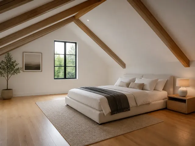 Minimal Loft Bedroom Virtual Staging