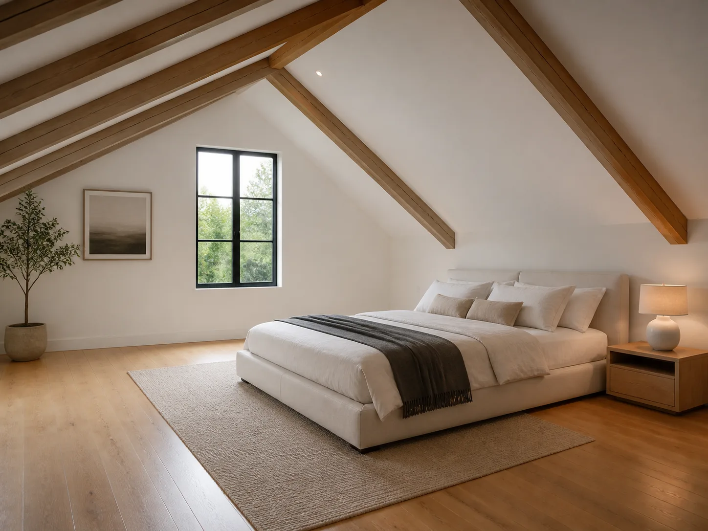 Minimal Loft Bedroom Virtual Staging