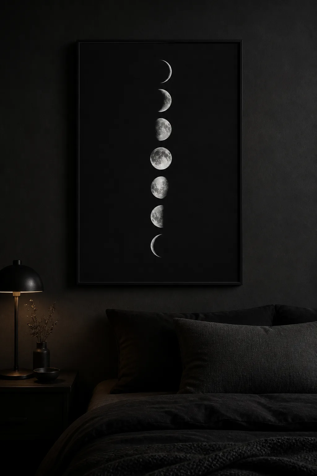 Minimal Moon Phases Bedroom Poster