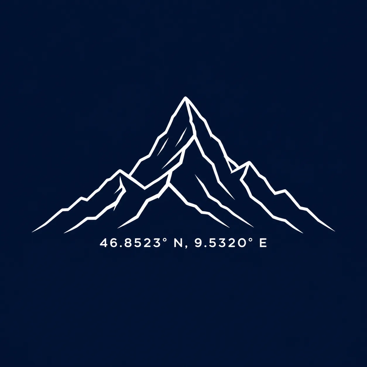 Minimal Mountain Coordinates T-Shirt Design