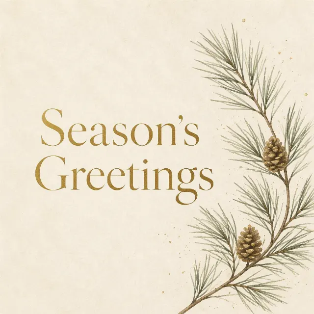 Minimal Pine Branch Holiday Greeting Card