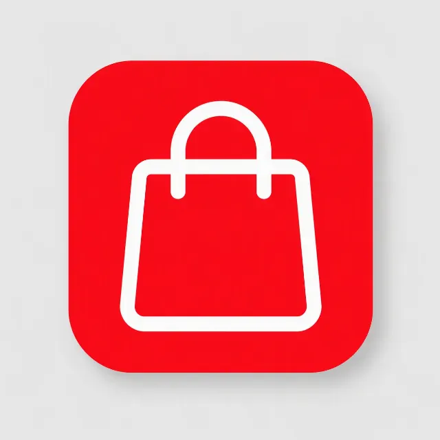 Minimal Red Shopping App Icon