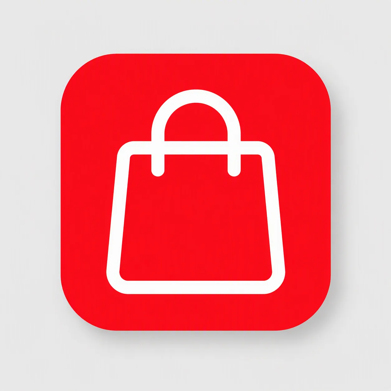 Minimal Red Shopping App Icon