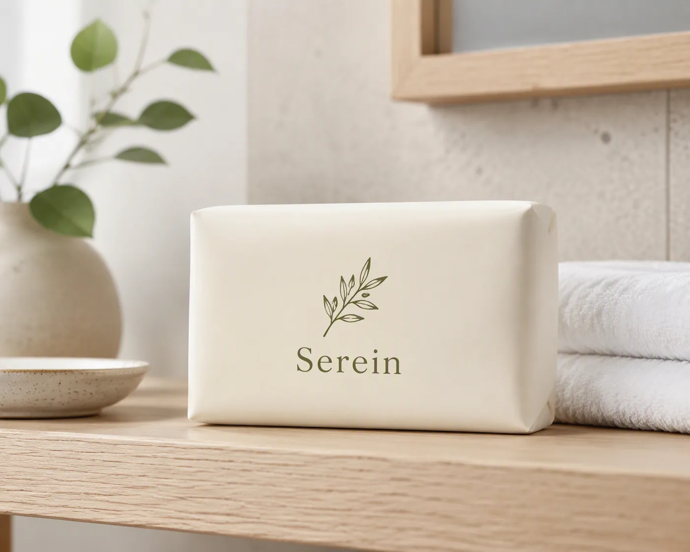 Minimal Soap Wrapper Bathroom Logo Mockup