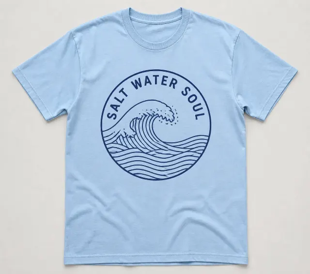 Minimal Wave Circle T-Shirt Mockup