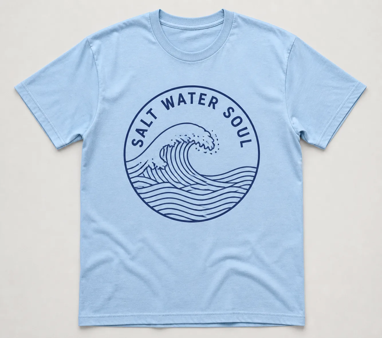 Minimal Wave Circle T-Shirt Mockup