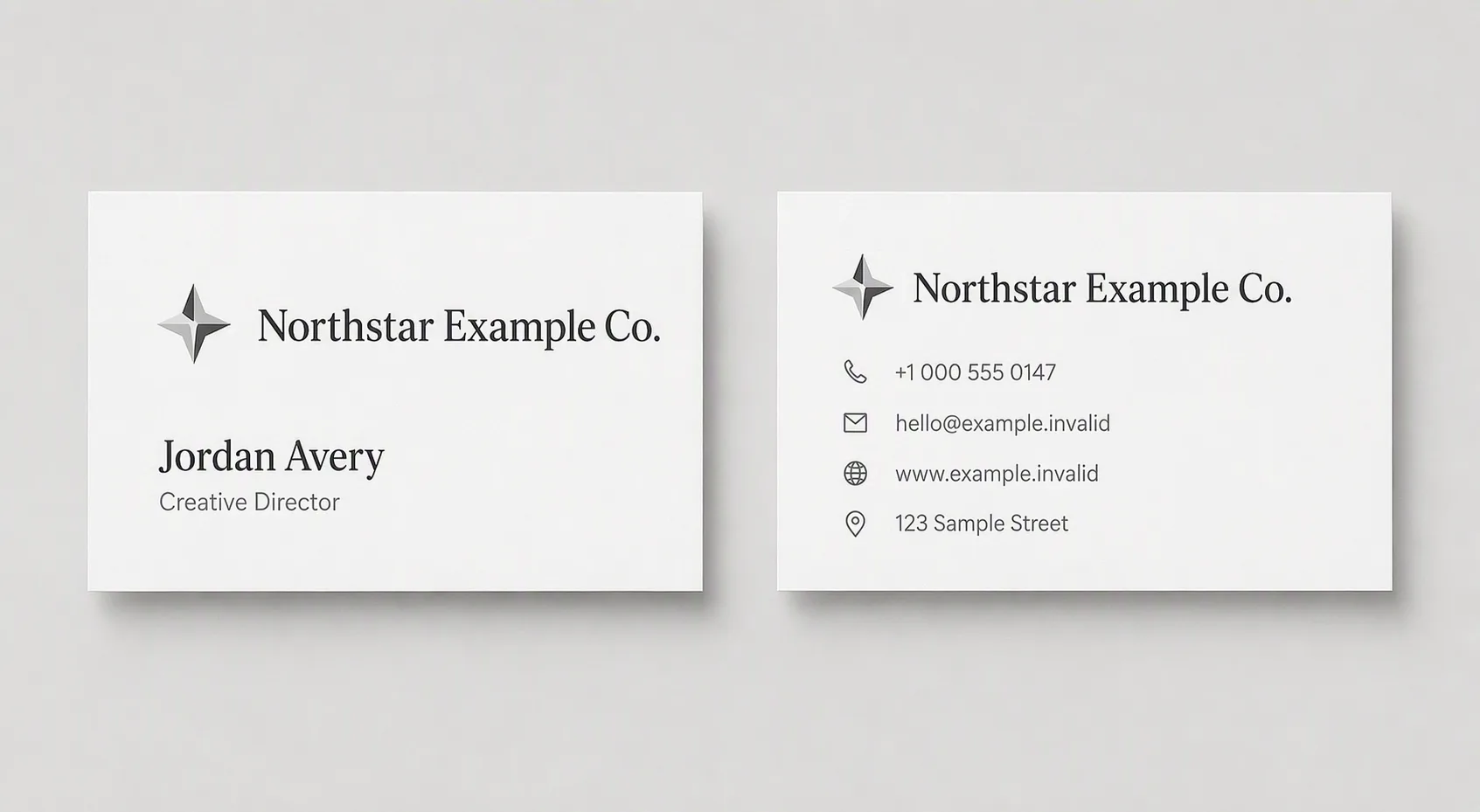 Minimal White Business Card Mockup