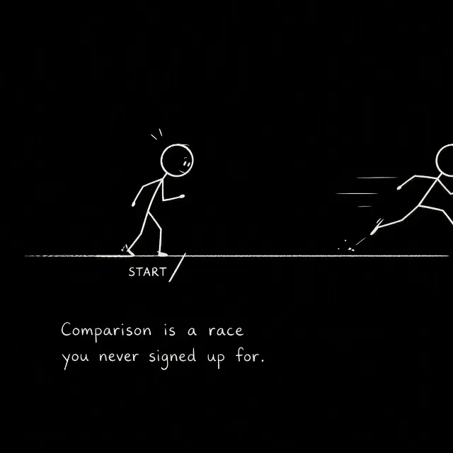 Minimalist Comparison Race Quote Graphic