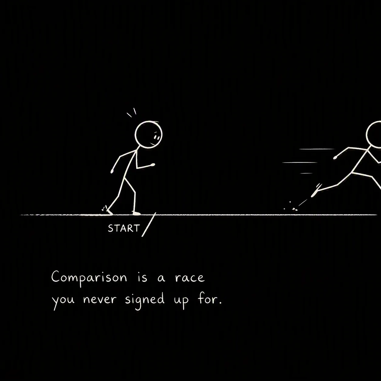 Minimalist Comparison Race Quote Graphic