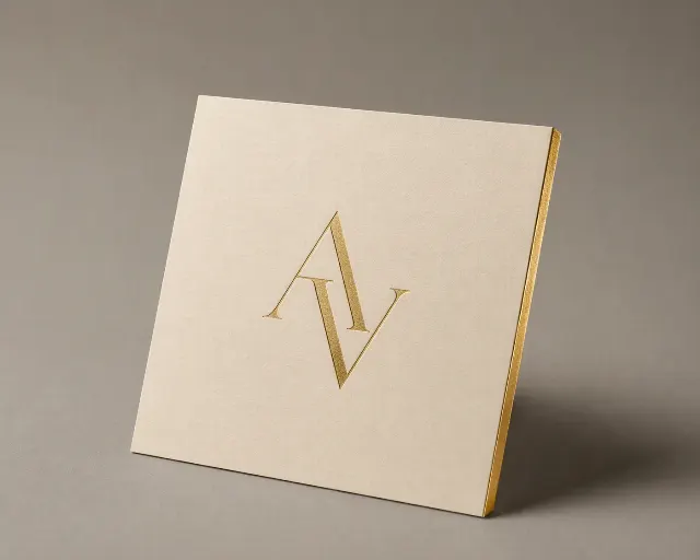 Minimalist Gold Edge Logo Card Mockup