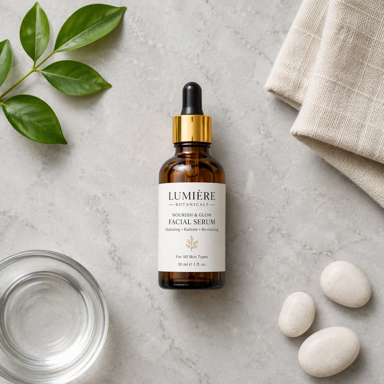 Minimalist Marble Product Flat Lay