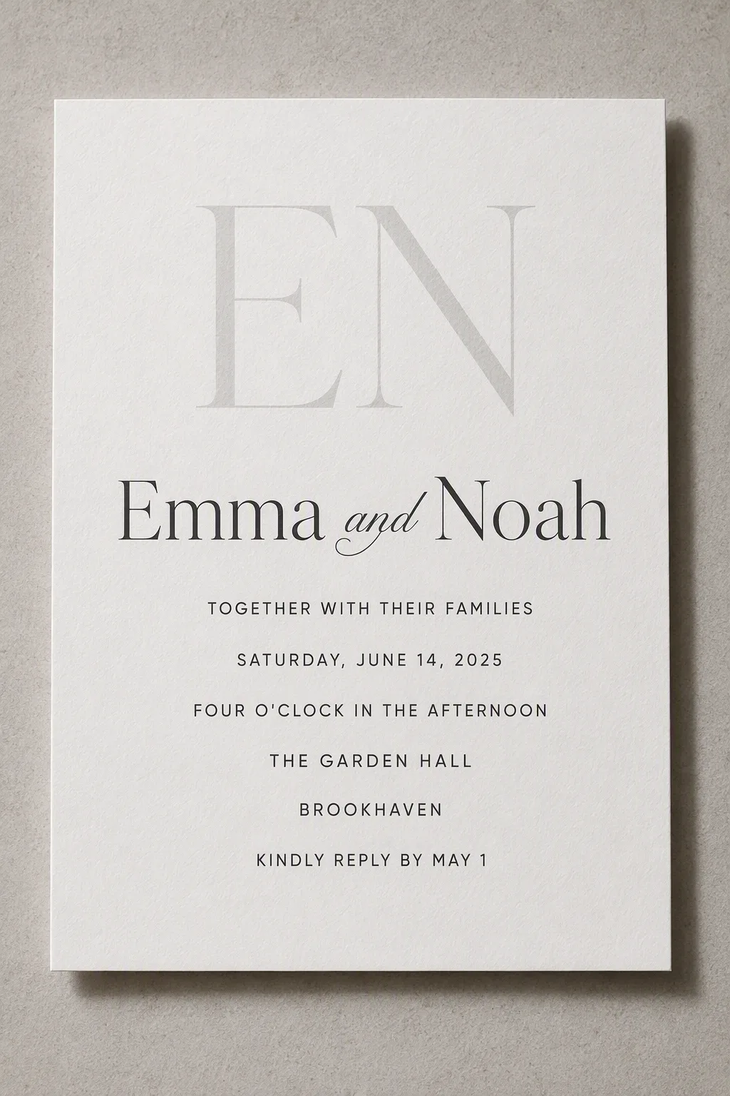 Minimalist Monogram Wedding Invitation