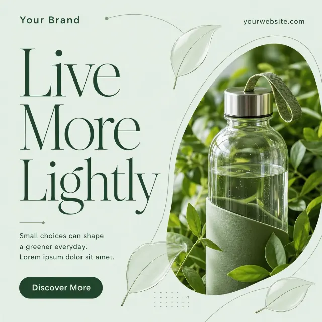 Mint Glass Leaf Eco Brand Post