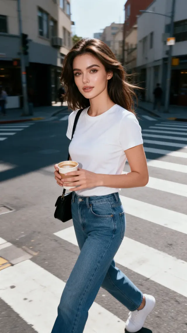 Model Off-Duty Crosswalk Portrait
