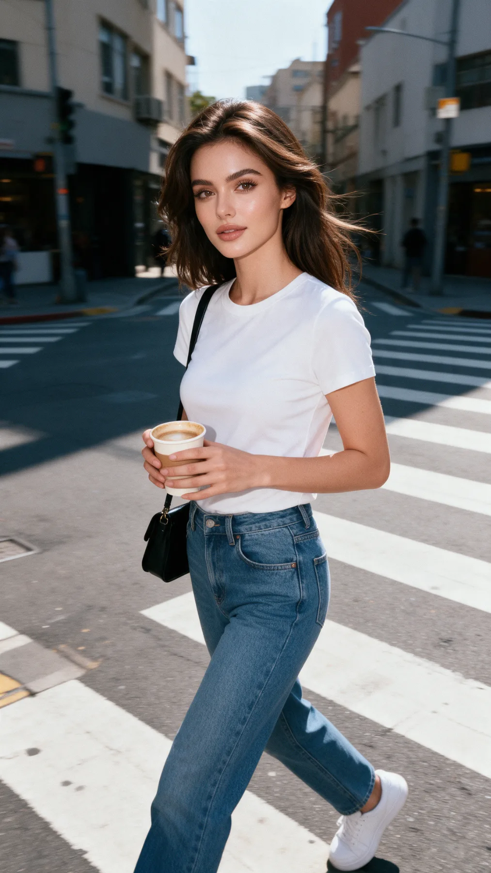Model Off-Duty Crosswalk Portrait