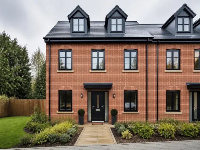 Modern Brick Townhouse Exterior Photo