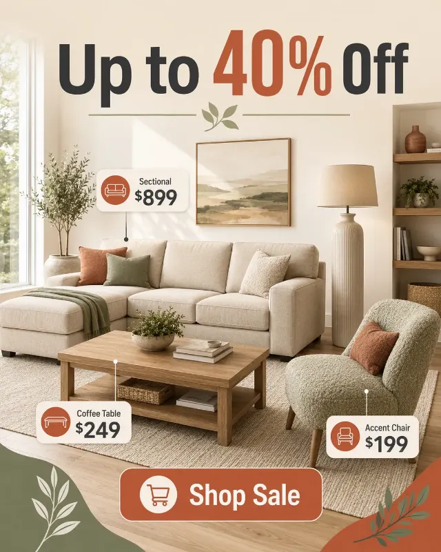 Modern Furniture Sale Facebook Ad