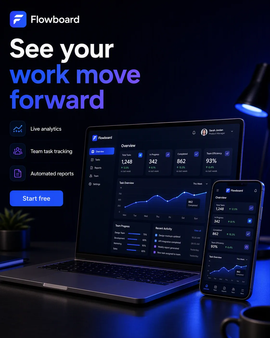 Modern Mobile App Dashboard Tech Ad