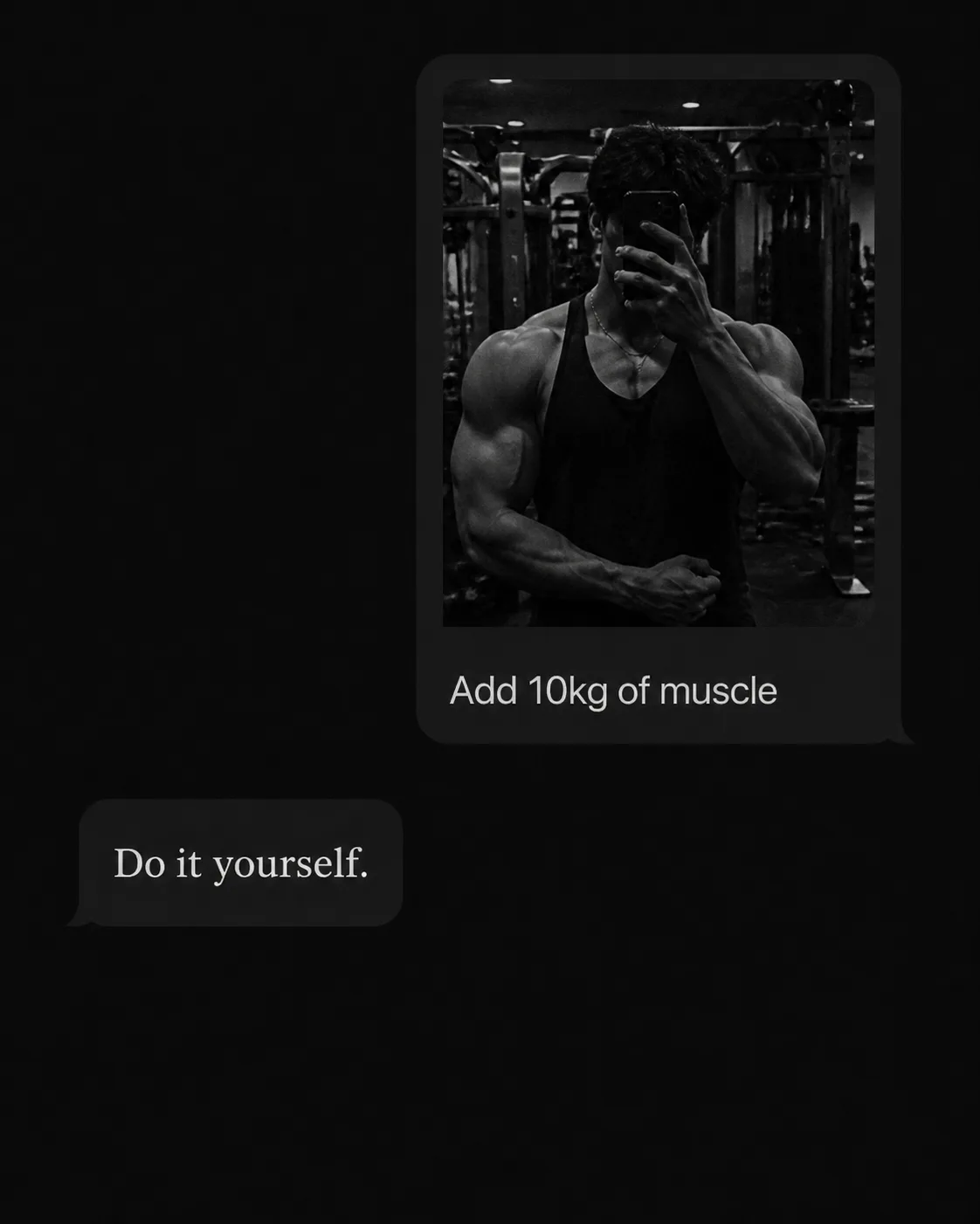 Monochrome AI Chat Gym Motivation Screen