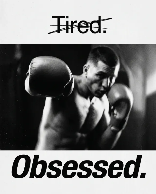 Monochrome Boxer Motivational Quote Post