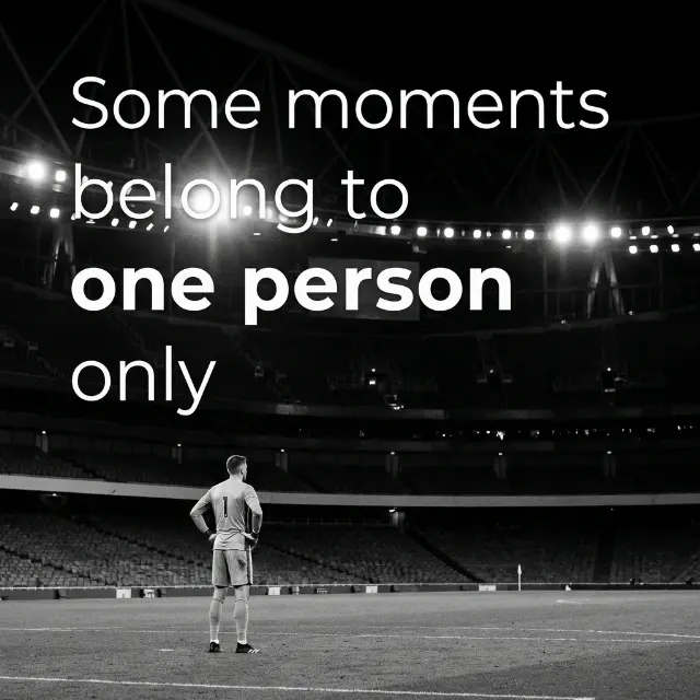 Monochrome Goalkeeper Motivational Quote Post