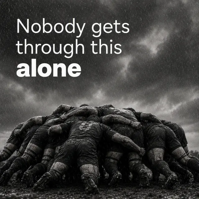 Monochrome Rugby Scrum Quote Post