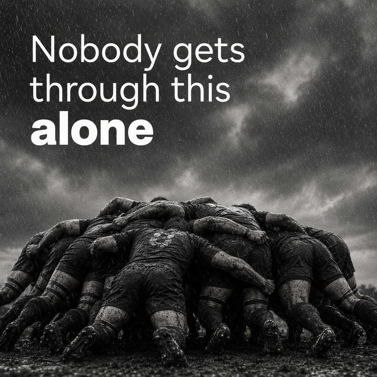 Monochrome Rugby Scrum Quote Post