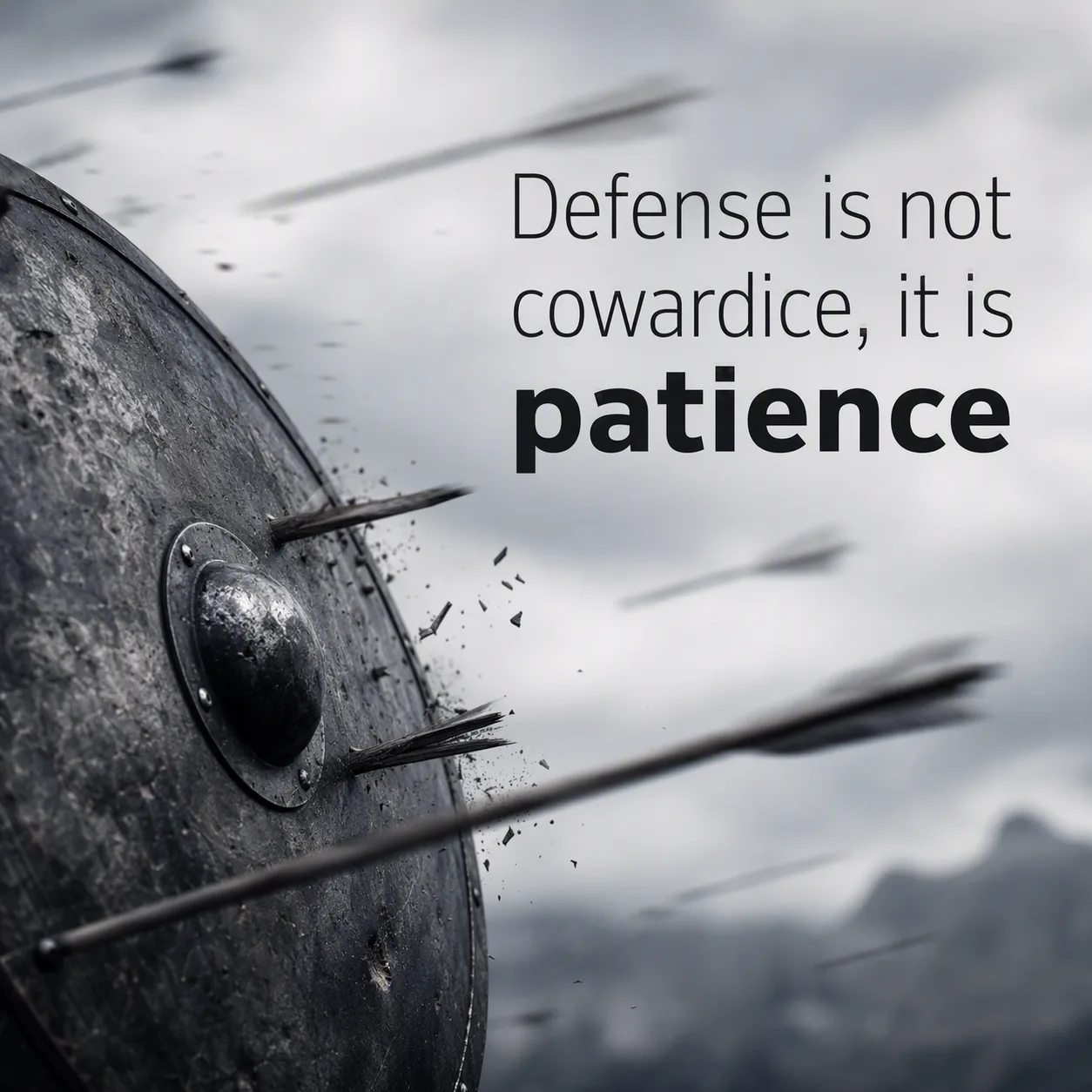 Monochrome Shield Defense Quote Post