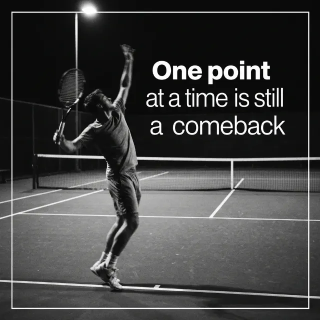 Monochrome Tennis Comeback Quote Post