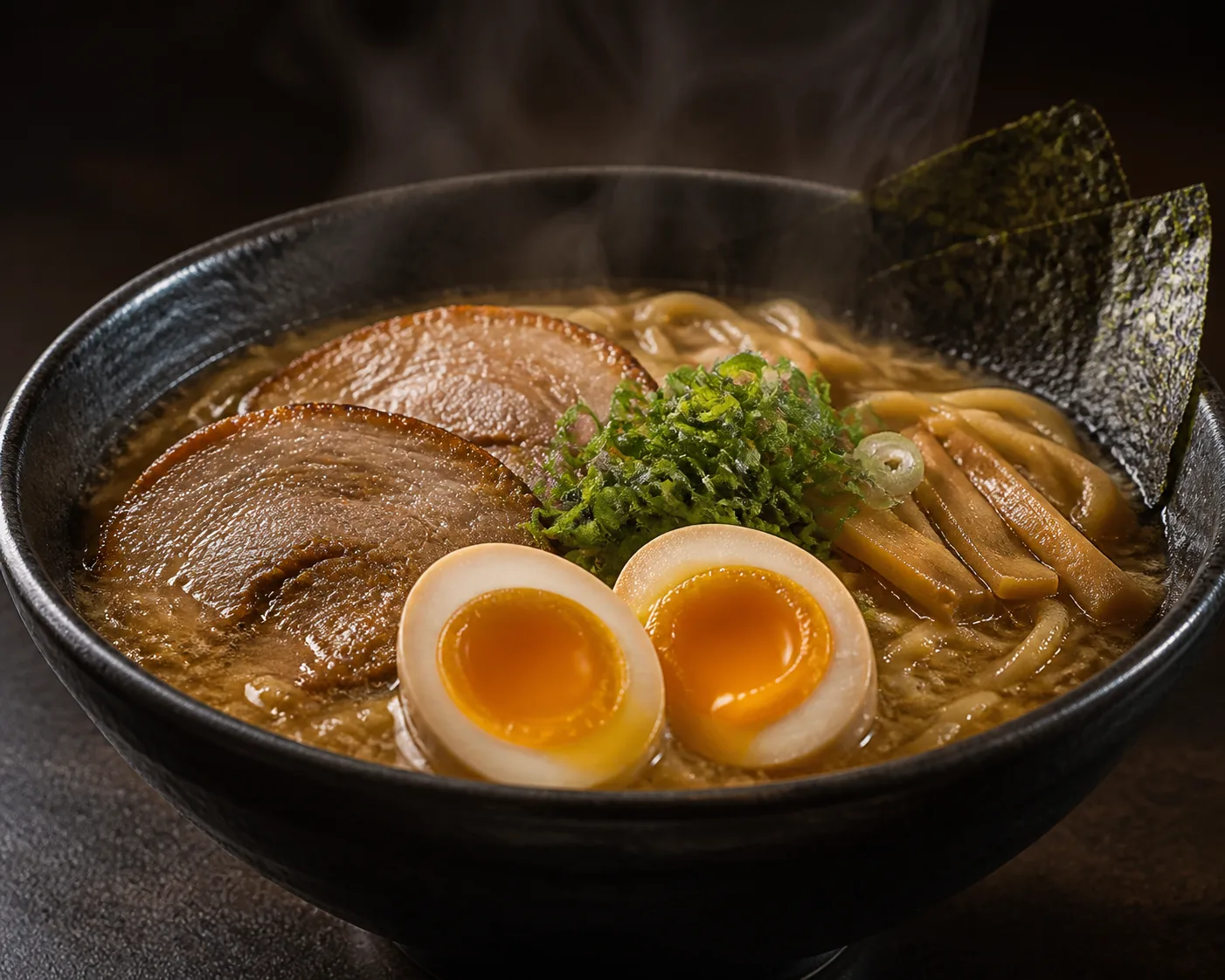 Moody Gourmet Ramen Bowl Hero Photo