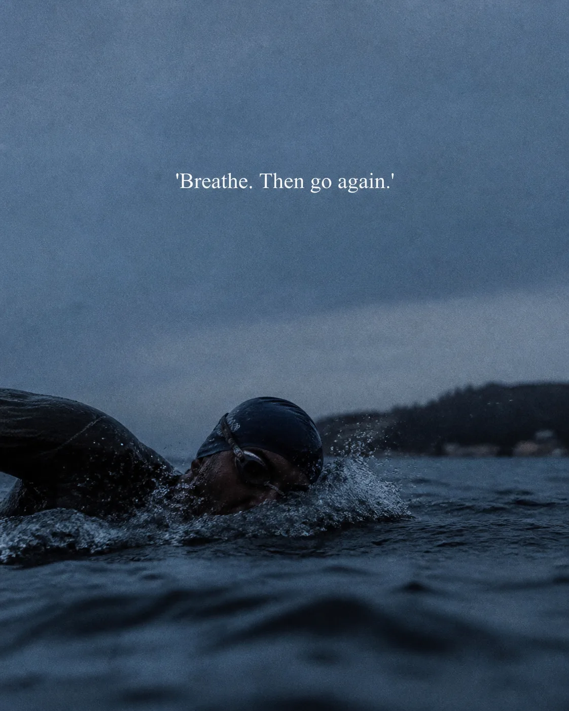 Moody Swimmer Motivational Quote Post