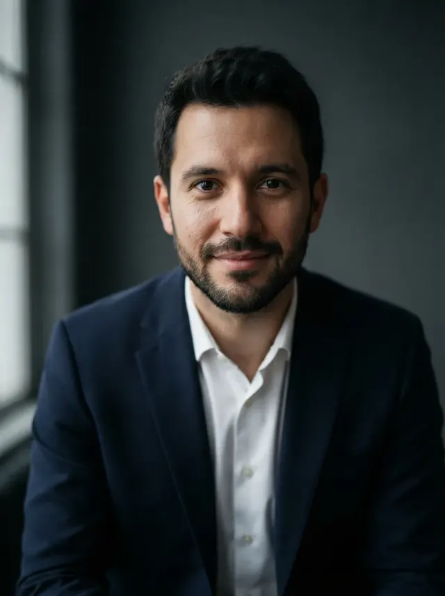 Moody Window Light Professional Headshot
