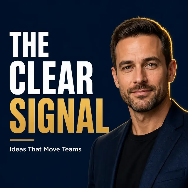 Navy Business Podcast Cover With Host Portrait