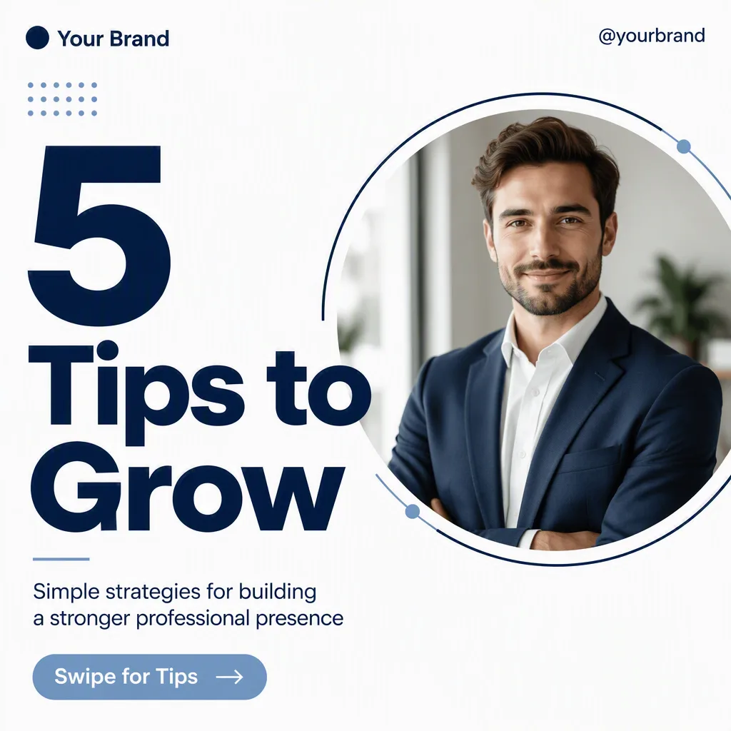 Navy LinkedIn Tips Carousel Cover