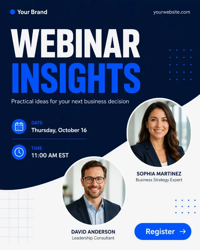 Navy Webinar Invitation LinkedIn Post