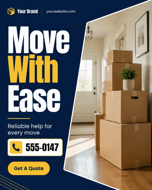 Navy Yellow Moving Company Post