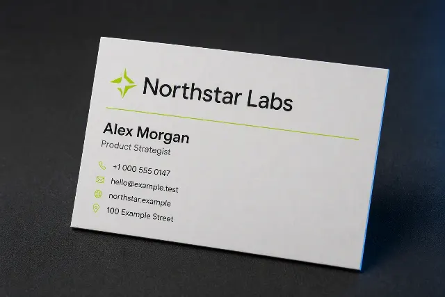 Neon Accent Tech Startup Business Card