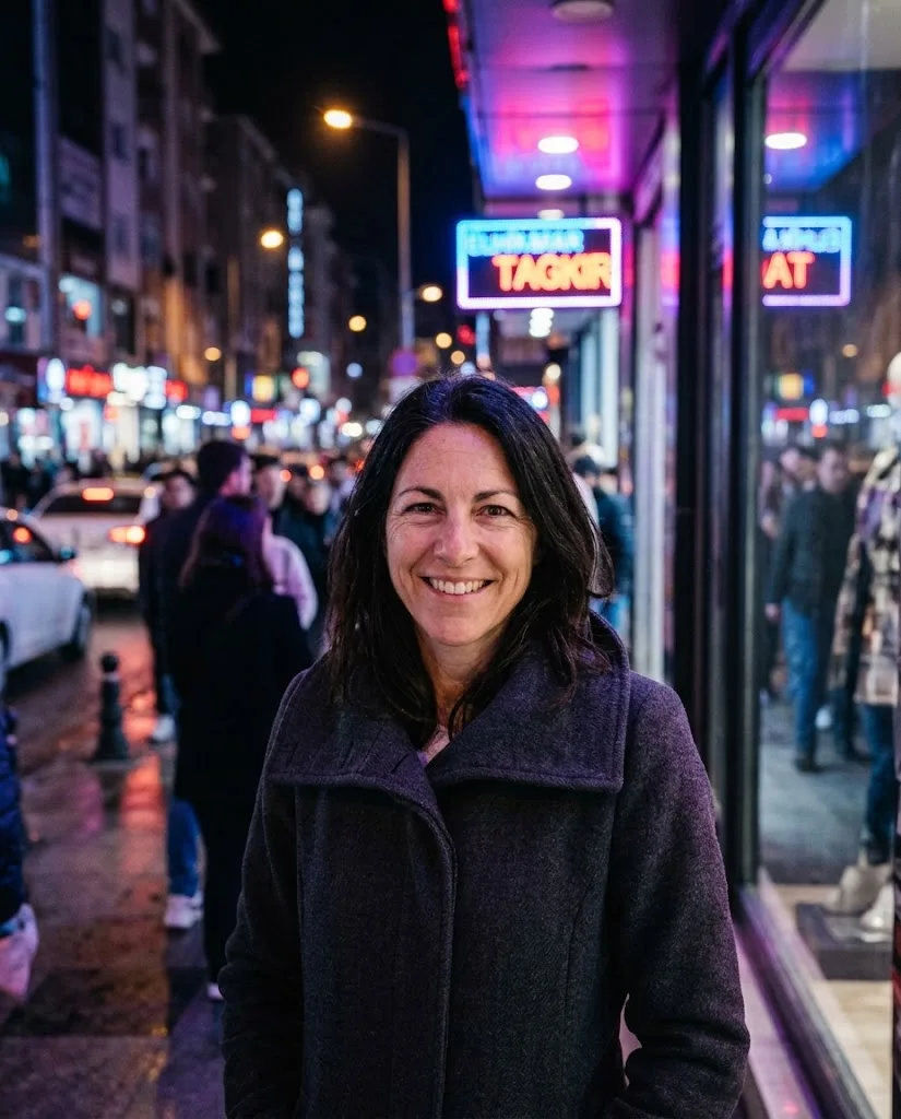 Neon Downtown Night Urban Portrait