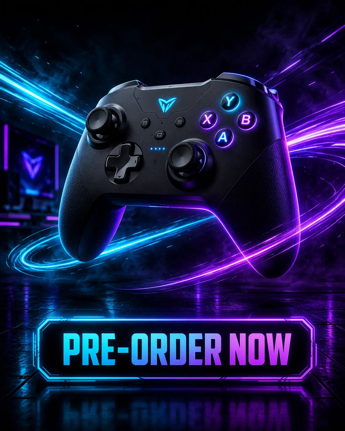 Neon Gaming Controller Pre-Order Ad