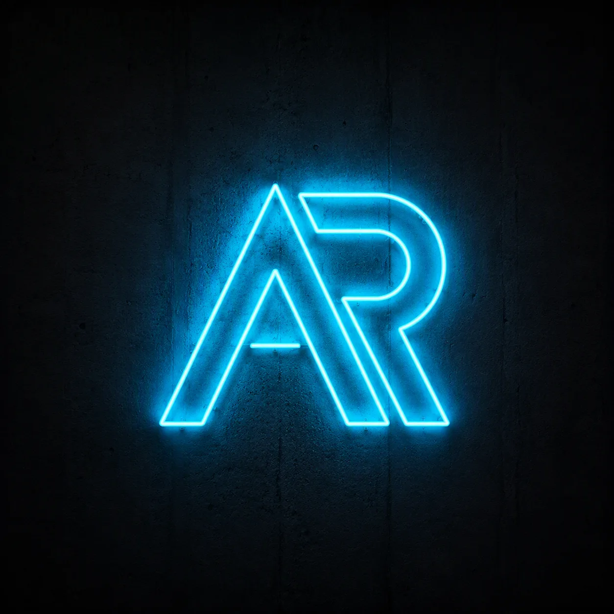 Neon Logo Concrete Wall Mockup